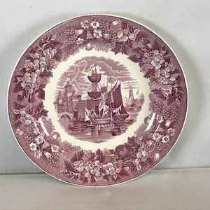 Vintage Wedgwood England Ferrara Nautical Ship Marine Scene Staffordshire Plate